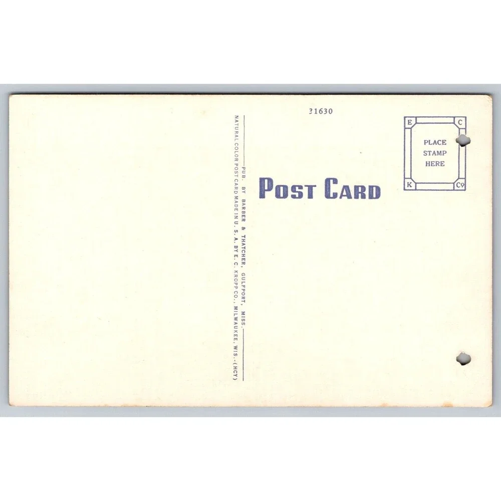 Vintage Linen Postcard Coast Guard Air base Mississippi Gulf Coast MS Seaplanes